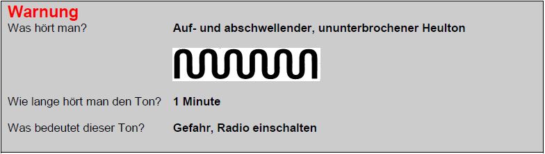 Pressemitteilung Warnsirenensignale